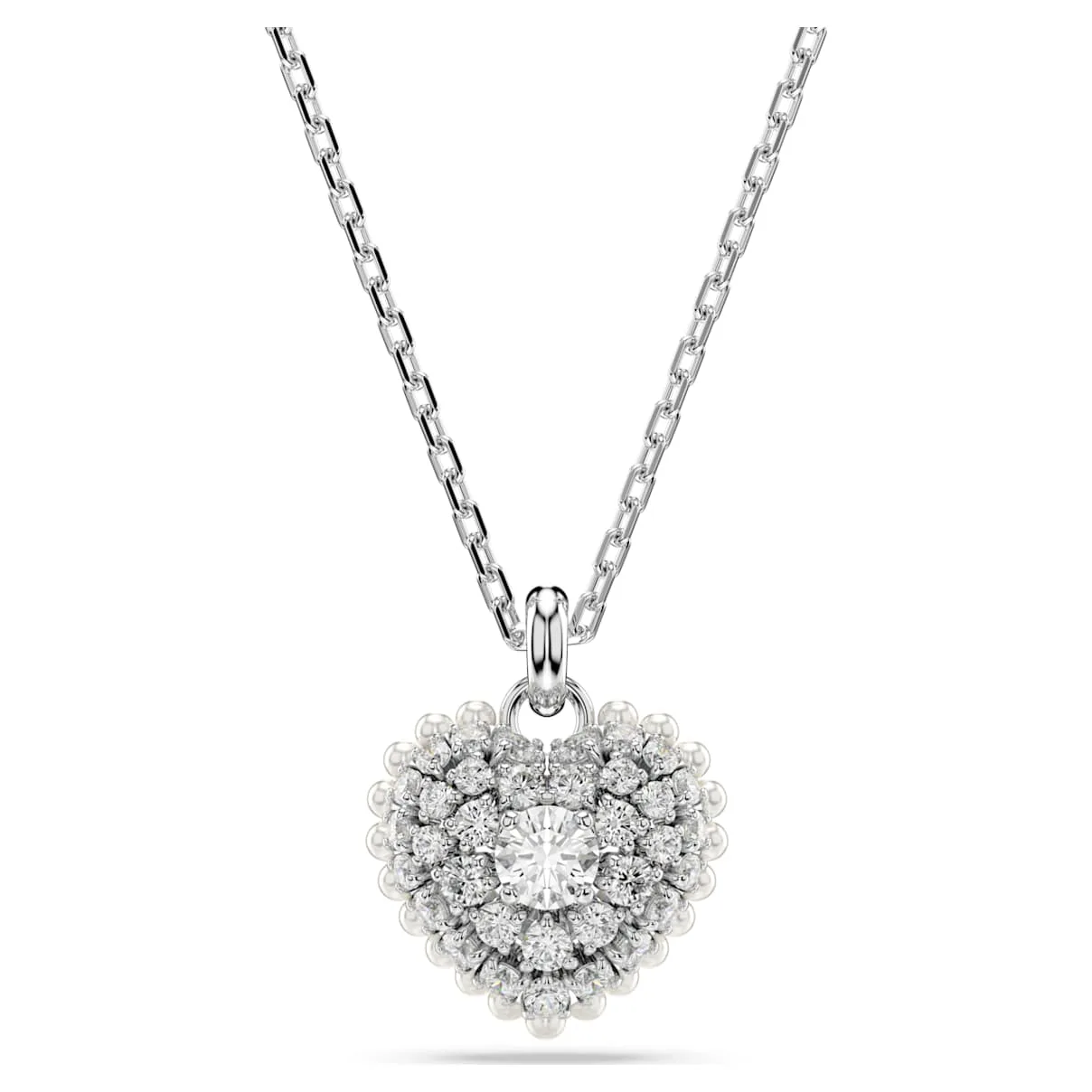 Pendente Idyllia, Cuore, Bianco, Placcato rodio OS - Swarovski - FashionsVida