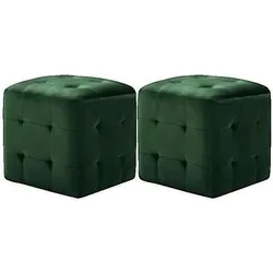 Sitzkissen Poufs Lot De 2 Vert 30 X 30 X 30 Cm Tissu Velours Einheitsgrösse