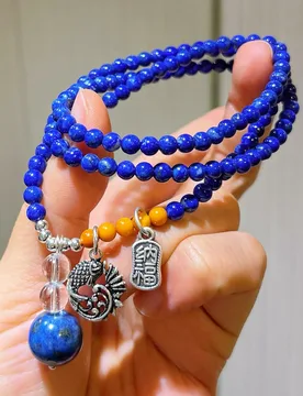 Natural lapis lazuli three-circle bracelet with ancient silver accessories men's and women's bracelets and necklaces dual-purpos - Aliexpress - FashionsVida