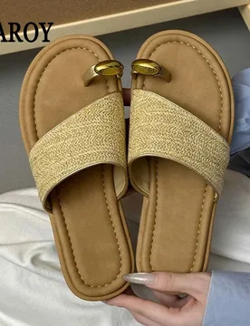 ZAROY Women Slippers Mules Summer Flip Flops Fashion Metal Clip Toe Thongs Sandals Casual Beach Outdoor Slides Pantuflas шлепки - Aliexpress - FashionsVida