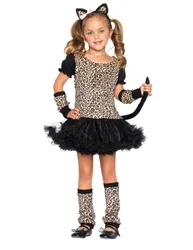 Süsser Leopard Kinderkostüm Wildkatze schwarz-braun