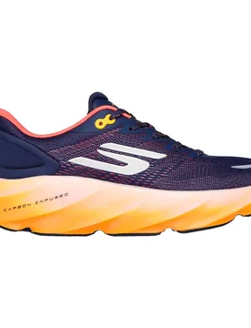 Skx Aero Burst Running Shoes Navy Textile / Orange Trim UK 7 Men - Skechers - FashionsVida