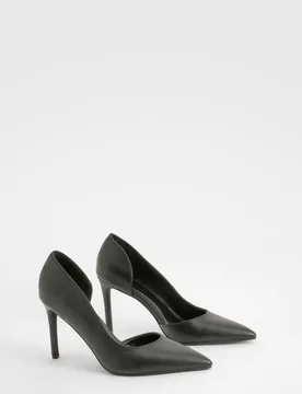 Womens Cut Out Basic Mid Height Court - Black - Size Uk 7 - Boohoo - FashionsVida