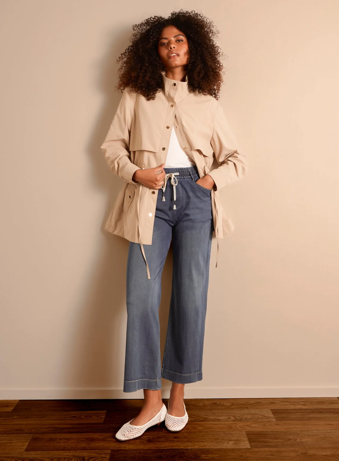 Elasticated Waist Jeans - S / DENIM - female - Blue Vanilla - FashionsVida