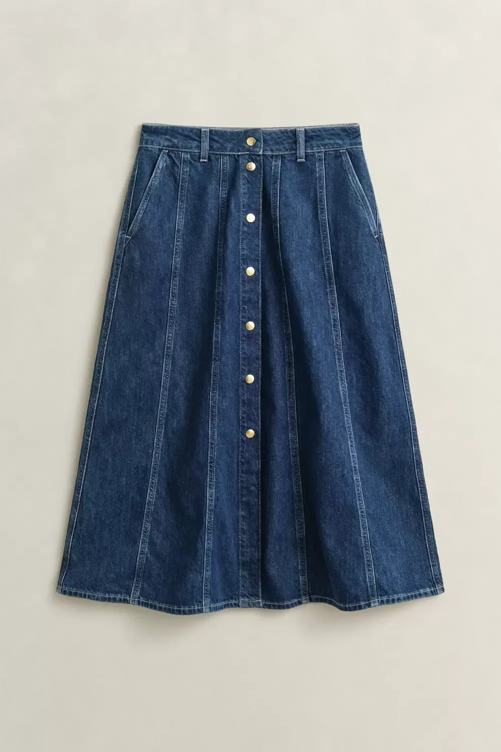 FLARED DENIM SKIRT female - 40 - FashionsVida