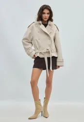 Oversize-Trench mit weicher Haptik Ecru M