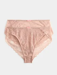 Pack Ida Lace High Waisted High Leg Knickers Rose Quartz female