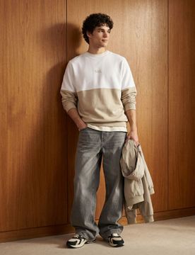 Felpa crewneck con cotone - bianco
