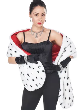Dalmatiner-Schal Faschings-Accessoire weiss-schwarz - KARNEVAL-MEGASTORE - FashionsVida