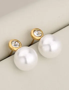 Premium Texture Light Luxury Metal Texture Palace Style Oval Pearl Stainless Steel Earrings for Women, Commute First Choice - Aliexpress - FashionsVida