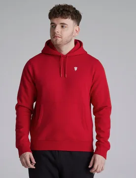 Manchester United Devil Essentials Overhead Hoodie Red XL - Raw - FashionsVida