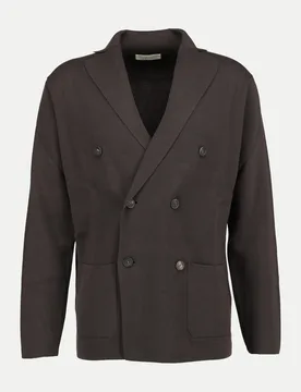 Zweireihiger Strick-Blazer Braun 52 - Filippo De Laurentiis - FashionsVida