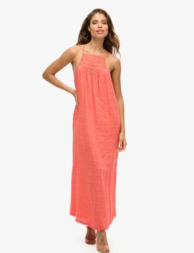 Superdry Damen Koralle Mini Strandkleid Spitzendetails, Größe: 36 - Größe: 36