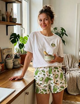Pigiama due pezzi con motivo matcha - verde chiaro