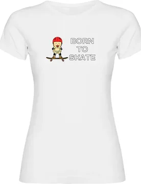 T-shirt à Manches Courtes Et Col Montant Born To Skate White L - Kruskis - FashionsVida