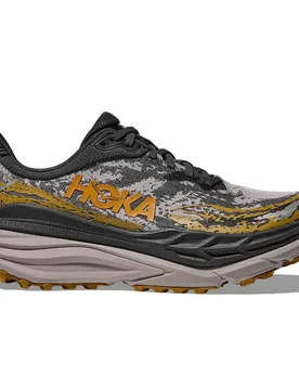 Stinson 7 Trail Running Shoes Black / Cement / Mushroom Tone UK 7.5 Men - Hoka - FashionsVida