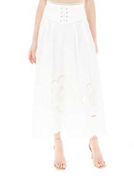 Gonna Midi Cotone BIANCO M