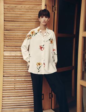 Donna Camicia Seta Oversize Taglia L