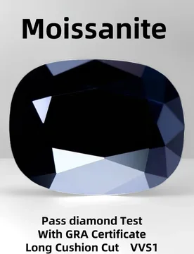 Loose Moissanite GemStone Black VVS1 Cushion shape 5x7~10x14mm Lab Grown Pass Diamonds Test With Certificate For Jewelry Ring - Aliexpress - FashionsVida