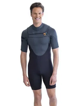 Shorty à Manches Courtes Avec Fermeture éclair Devant Perth 3/2 Mm Black / Midnight Navy L