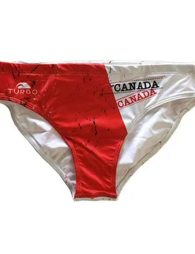 Canada Swimming Brief Red / White M Men - TURBO - FashionsVida