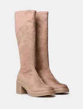 Stivali Con Tacco Padova Beige EU 40