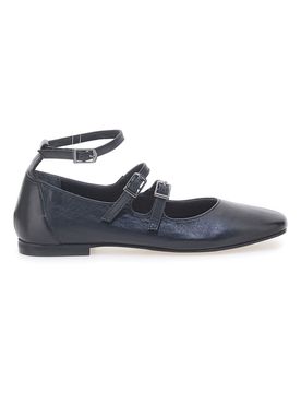 Ballerine Nere con Cinturini in Pelle A2120101 38