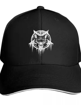 Satanic Black Metal Cat CATAN 666 Baseball Cap tea Hat western Hat Bobble Hat fishing Women's Beach Visor Men's - Aliexpress - FashionsVida