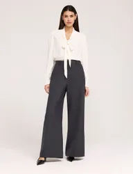 Twill Wide Leg Trouser Charcoal female