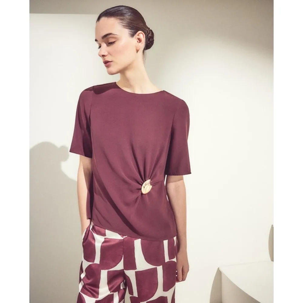 Top de mujer de manga corta con argolla - Woman El Corte Inglés - FashionsVida