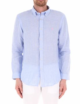 Camicia in lino POLO AZZURRO CHIARO XL