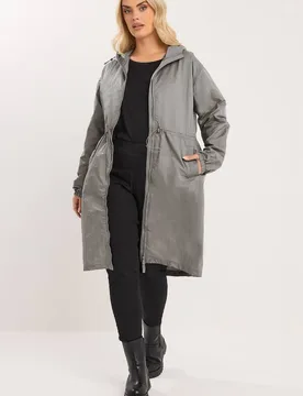 Women's Lightweight Longline Parka Jacket in Grey Size: 18 - Grey - Size: 18 - Yours - FashionsVida