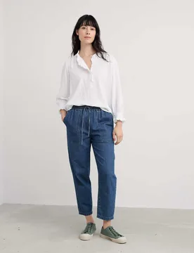 Cotton Rich Checked Frill Detail Shirt White Mix female - Seasalt cornwall - FashionsVida