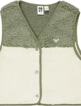 Polaire Zippée Iconic Color Block Oil Green 10 Années Fille - Roxy - FashionsVida