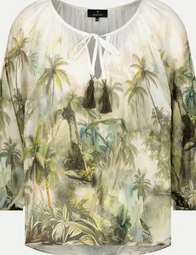 Blusenshirt mit Tropik-Design Mehrfarbig 40