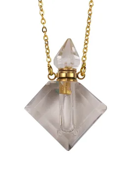 SHINYGEM 2023 New Natural Square Perfume Bottle Pendant Crystal Quartz Jewelry Fashion Production Women Popular Simple - Aliexpress - FashionsVida
