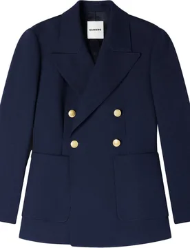 Chaqueta de mujer sastre con lana virgen y doble botonadura - sandro - FashionsVida