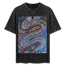 Rainbow Serpent T-Shirt Basic Plain Short Sleeve Crew Neck Tee