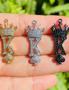 Pcs King of Spades Word Charm for Jewelry Making Zirconia Micro Pave Letter Pendant for Men Necklace Design Accessory Handcraft - Aliexpress - FashionsVida
