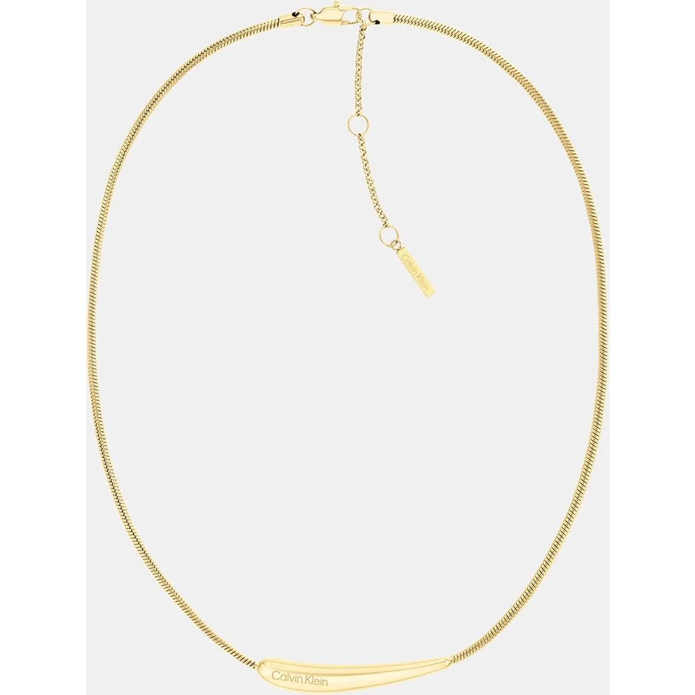Collar Elongated Drops de acero dorado - Calvin Klein - FashionsVida