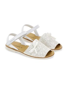 Glitter Embellished Bow Slingback Mini Sandals for Girls