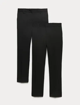Pack Boys' Skinny Leg School Trousers (2-18 Yrs) Charcoal male - M&S - FashionsVida