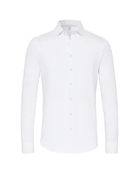 Camisa de punto de corte entallado blanco S - DeSoto - FashionsVida