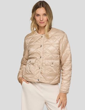 Kurz-Steppjacke kragenlos - Cappuccino - female - Size: 50