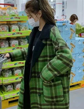 Green Two Sided Plaid Woolen Coat Jacket For men 2023 Winter Korean Version New High-end Medium Length Woolen Couple Trench Coat - Aliexpress - FashionsVida
