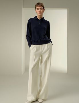 Maglione Polo in Baby Cashmere - L - Morbido e Leggero per l'ufficio e il weekend