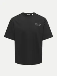 T-Shirt mit Aufdruck Schwarz L