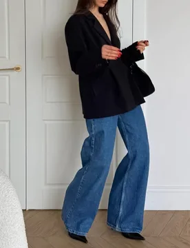 Commuter Retro Black Suit Jacket for Women 2025 Autumn Winter New Professional Narrow Version Waist-hugging Suit for Women - Aliexpress - FashionsVida