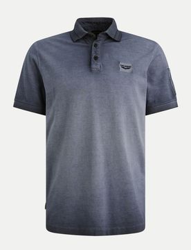 Hemd mit Polokragen pique Blau XL