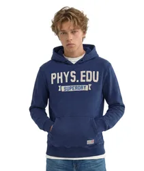 Superdry Herren Track Kapuzenpullover mit Lockerer Passform Navy - Größe: L